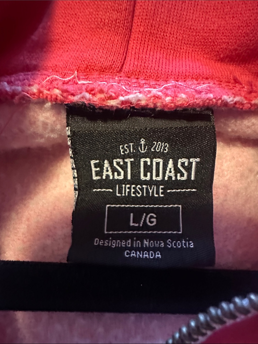 East Coast Lifestyle Women's Pink Zip-Up Hoodie - Picture 4 of 4